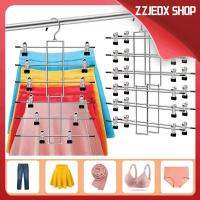 ZZJEDX SHOP คลิปเทปพับกันลื่นหลายชั้นปรับได้ไม้แขวนตกแต่งกางเกงที่ทนทานชั้นวางของในบ้าน