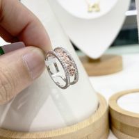 [COD] JZ499 new wide version micro-inlaid zircon rose gold two-color womens ring net red diamond wedding