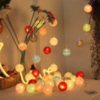 Fairy Garden Decor Cotton Balls Led String Lights Garlands Holiday Wedding Decor Battery Operated Navidad Chrsitmas Decorations