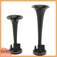 ? SUW 2pcs Black Air Horn คู่ปั๊มลมแตรอากาศท่อรถรถบรรทุกรถไฟเรือ