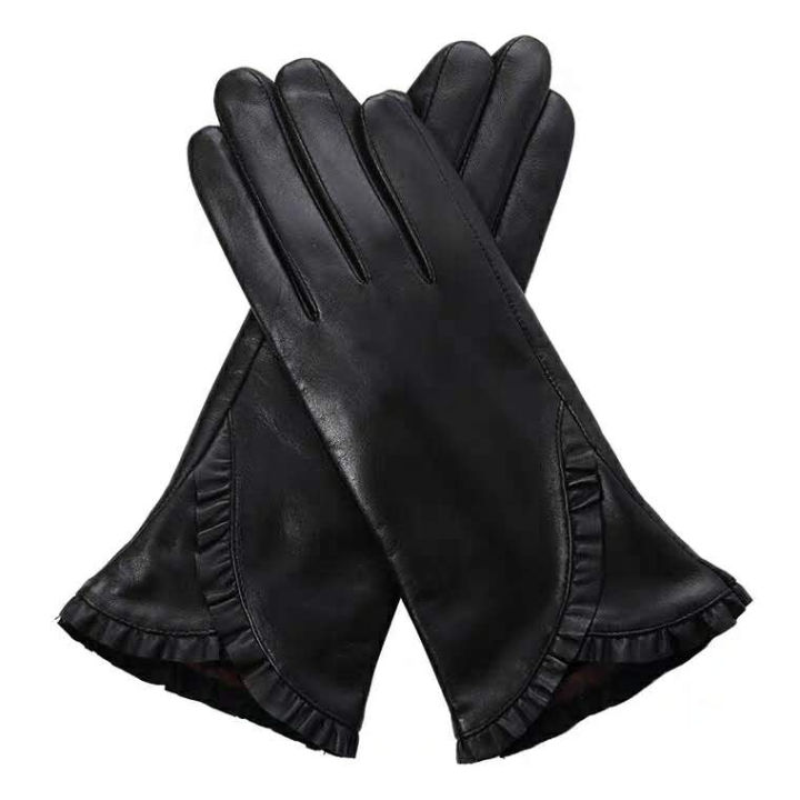 2021European Style Touchscreen Gloves Genuine Leather Imported Real Goatskin Short Style Women Gloves Female Fashion Driving Mittens