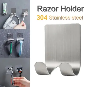Punch Free Razor Holder Storage Hook Wall Men Shaving Shaver Shelf