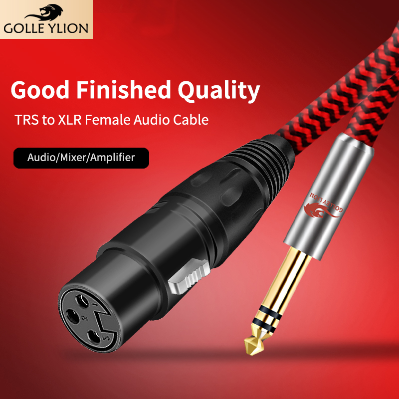 6.35mm 6.6 Feet TRS Jack Lead Balanced Signal Interconnect Cable XLR to Quarter inch Patch Cable TISINO XLR Female to 1/4 Inch 