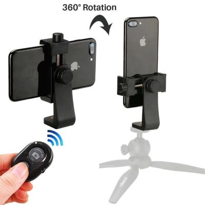 Universal Tripod Mount Adapter Cell Phone Clipper Holder Vertical 360 Rotation Tripod Stand for iPhone 13 11 12 pro max X xiaomi