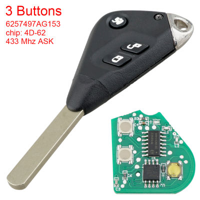 433MHz เปลี่ยน Keyless Smart Remote Car Key Fob Fit สำหรับ Subaru/forester/impreza