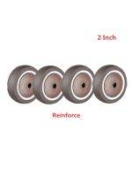 4 Pcs/Lot 2 Inch Brown Reinforce Single Caster TPE Rubber Wheel Wear-Resistant Silent Universal Accessories Pulley