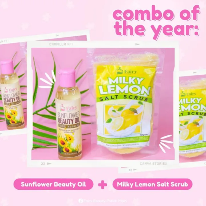 Sunflower Oil & Milky Lemon Salt Scrub SET FBP Lazada PH