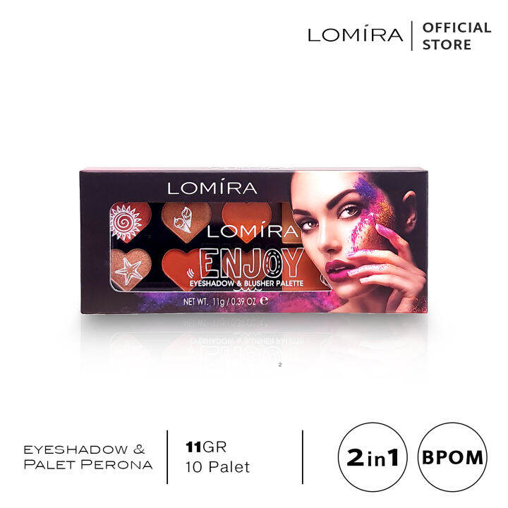 Lomira Eyeshadow BPOM 11 Gr Dan Palet Perona Blusher Palette Kosmetik