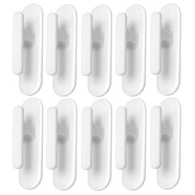 10pcs Bedroom Kitchen Bathroom Hooks Curtains Home Office Bundlers Window Wall Safety Self Adhesive Baby Living Room White Plastic Blind Cord Holder