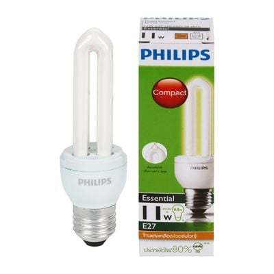 "โปรโมชั่น"หลอดประหยัดไฟ กำลัง 11 วัตต์ Warm White PHILIPS รุ่น E-SAVER 11/WWW"ส่งด่วนทุกวัน"