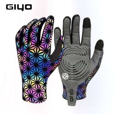 Giyo Cycling Gloves Road MTB Touch Screen Mountain Bike Gloves EVA Pads Palm Full Finger Reflective Bicycle Mitts for Men Women