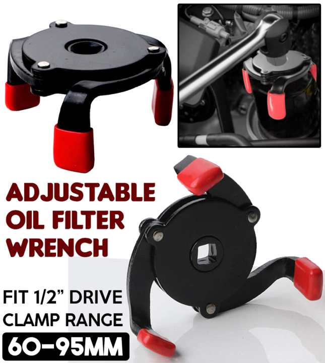 MKR UNIVERSAL ADJUSTABLE OIL FILTER WRENCH ONE WAY 3 JAW 60MM TO 95MM