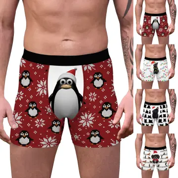 Mens Funny Boxer Briefs – Santa Clause Christmas Gift Underwear