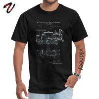 Locomotive Patent Blueprint Mother Day Pure Cotton Tees Latvia The Walking Dead Custom Tees Oversized Unique T Shirts