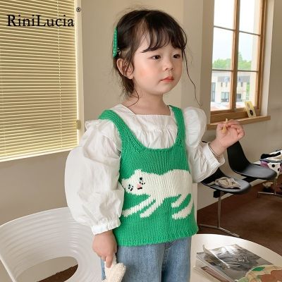 （Good baby store） RiniLucia Toddler Baby Girls Vest Autumn Warm All match Knitted Sweater Vest Newborn Baby Girl Wearing Waistcoat Kids Clothes