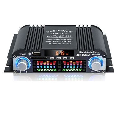 BT-998 HIFI Digital Audio Amplifier LCD Display ClassD Power Amplificador Bluetooth Radio Car Home Speaker FM USB SD