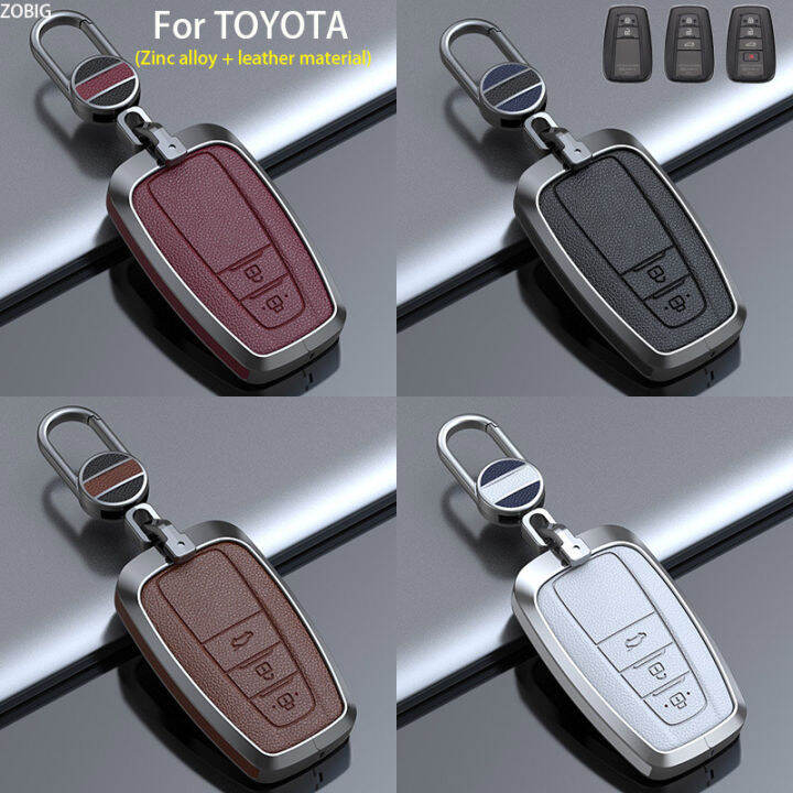 ZOBIG Zinc alloy leather for Toyota Key Fob Cover Premium Car Key Case