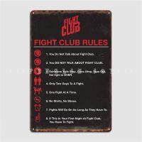 Celestineor Fight Club Rules โปสเตอร์ป้ายโลหะ-การตกแต่งผนังที่สมบูรณ์แบบสำหรับโรงภาพยนตร์โรงรถหรือถ้ำมนุษย์-คุณต้องต่อสู้เพื่อเข้าร่วมยินดีต้อนรับสู่การต่อสู้กับโปสเตอร์ป้ายดีบุกคลับ