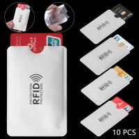 FJSLN7 10ชิ้นอัจฉริยะป้องกันการสแกน RFID ปิดกั้นกันขโมยกระเป๋าใส่บัตรกันกระเป๋าสตางค์ Rfid ปลอกหุ้มใส่ไพ่เคสใส่บัตรธนาคาร ID