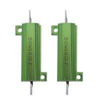 2 Pcs Chassis Mount Green Wirewound Aluminium Housed Resistor 50W 16 Ohm