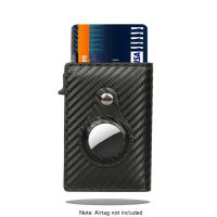 (Airtag Wallet )TANGMO Smart Air Tag Wallet) ที่วางบัตรป้องกัน RFID กระเป๋าสตางค์อลูมิเนียมขนาดเล็กป๊อปอัพอัตโนมัติเคส Airtag