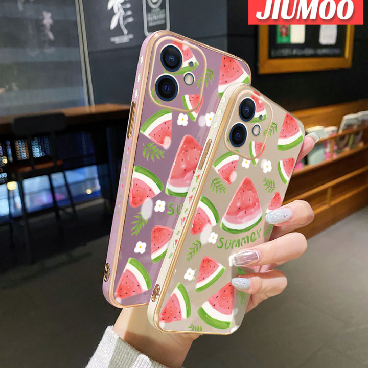 jiumoo-เคส-m40s-ปลอกสำหรับ-samsung-galaxy-a51-4g-a51-5g-a51-5g-uw-ลายการ์ตูนน่ารักแตงโมดีไซน์ใหม่ชุบขอบสี่เหลี่ยมเคสมือถือซิลิโคนกันกระแทกเคสกันกระแทกกล้องฝาปิดเลนส์เต็ม