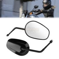 For Harley Touring Road King Road Glide Sportster 883 1200 Dyna Heritage Softail FXDB Black Motorcycle 8MM Rear View Mirrors Mirrors