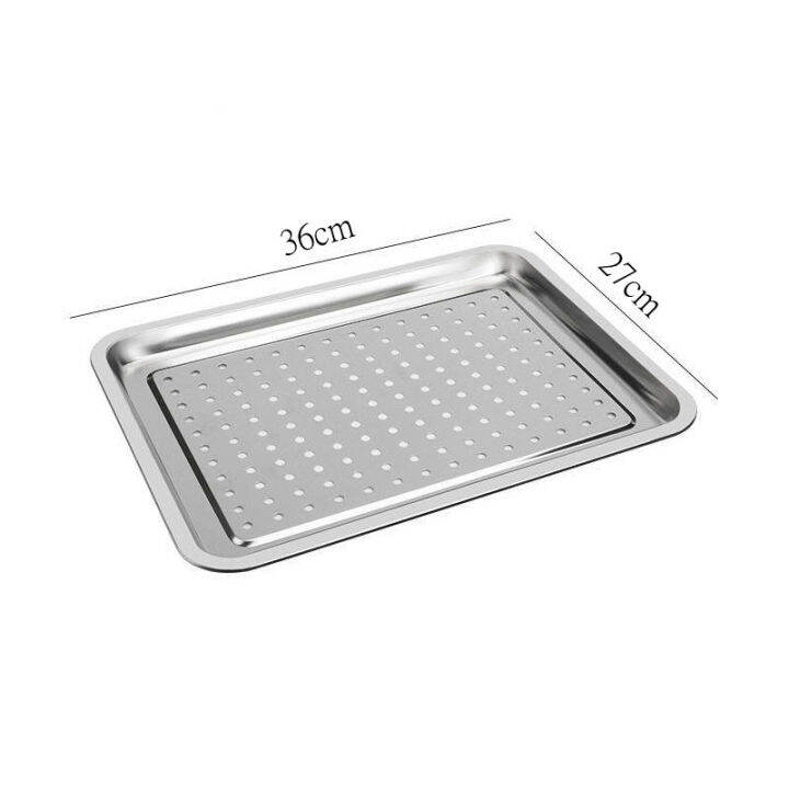 stainless-steel-rectangle-hollow-drain-tray-thickened-fruit-vegetables-storage-plate-oil-water-filter-pan-kitchen-accessories