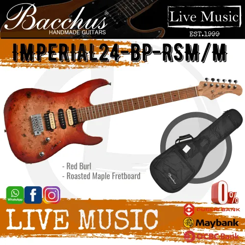 Bacchus Universe Series Imperial 24 BP-RSM/M-RDB Electric Guitar