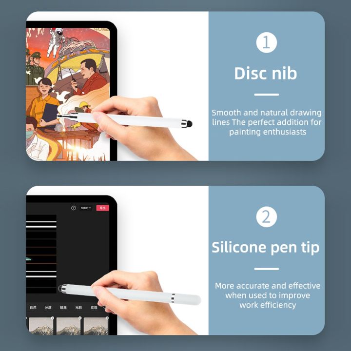 ปากกา-stylus-สากล2ใน1สำหรับแท็บเล็ต-ios-โทรศัพท์มือถือสำหรับอุปกรณ์เสริมสำหรับ-ipad-แท็บเล็ตวาดรูปปากกาสัมผัสหน้าจอ-capacitive