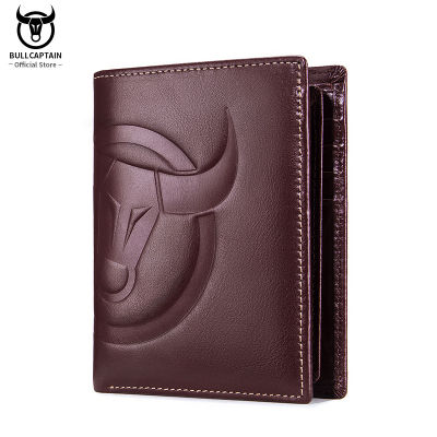 BULLCAPTAIN 2021 New Business Man Wallet RFID Wallet Coin Purse Compact Mini Card Holder Middle-Aged Mens Leather Wallets