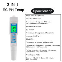 (100 ดีมาก) มืออาชีพ4 IN 1 TDS PH EC Temp Meter PH Tester การทดสอบคุณภาพน้ำอุณหภูมิการตรวจสอบปากกากรดฐานเครื่องมือวัด