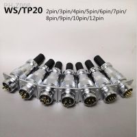 WS20 TP20 PLS20 Aviation Connector 2/3/4/5/6/7/8/9/10/12 pin air carrier plug male plug connector opening diameter 20mm