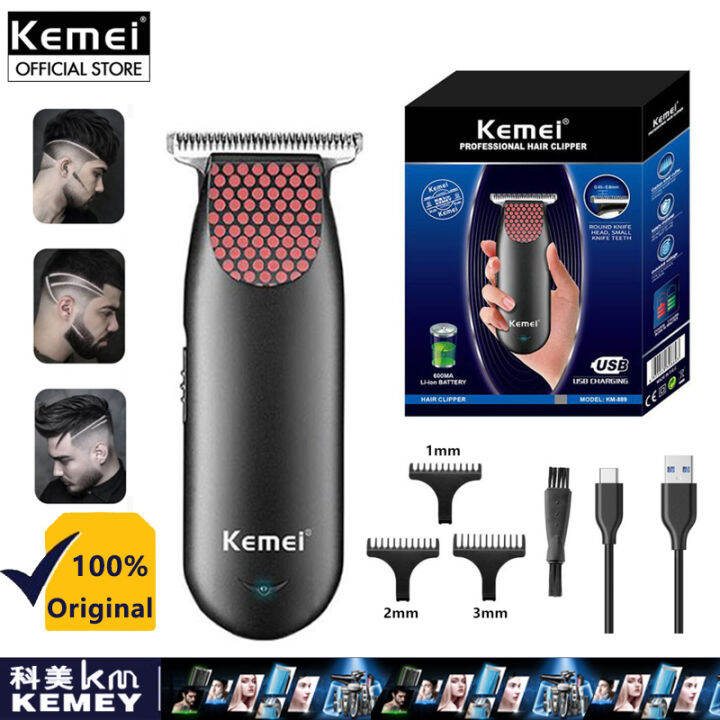 Kemei KM889 Hair Trimmer Cordless Rechargeable Hair Clipper 0mm