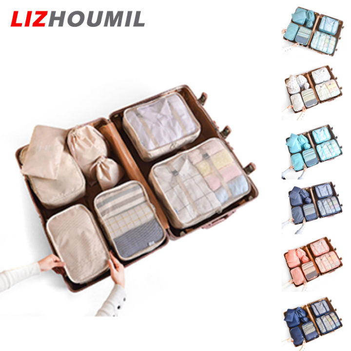 lizhoumil-กระเป๋าเก็บสัมภาระ8ชิ้น-กระเป๋ากระเป๋าเก็บของสำหรับเดินทางจุของได้มากสำหรับใส่เสื้อผ้าชุดชั้นในเครื่องสำอาง