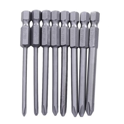 8pcs 75mm Magnetic Long Hex Cross Head Screwdriver Bits Electric Screwdrive Screw Nut Drivers