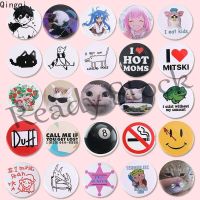 【hot sale】 ❡♣ B36 Funny Tinplate Pin Button Cartoon Anime Characters Round Icon Collection Brooch Badges Lapel Pin Clothes Collar Accessories Fans Friends Gift