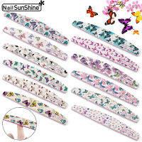 10ชิ้นล็อตไฟล์เล็บสีเทา Half Moon ผีเสื้อกระดาษทราย100 180 Grit Nail Art เล็บอะคริลิคเจล UV เครื่องมือเล็บชุดอุปกรณ์เสริม