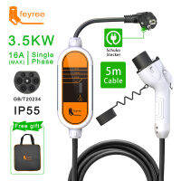 Feyree เครื่องชาร์จ EV แบบพกพา Wallbox GB /T ปลั๊กตัวเชื่อมต่อ16A สายเฟสเดียวสถานีชาร์จ3.5KW สำหรับรถยนต์ไฟฟ้า