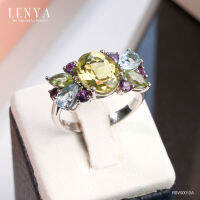 Lenya Jewelry แหวนเงินแท้ 925 ประดับอัญมณีแท้ เม็ดโต ดีไซน์สุดคลาสิค เหมาะสำหรับสวมใส่กับเสื้อผ้าทุกชุดทุกสไตล์