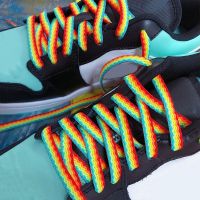 1 Pair Rainbow Color Shoelaces Unisex Flat Shoes Laces Casual Sports Shoes String Rope Multi-length Bootlaces Shoe Accessories