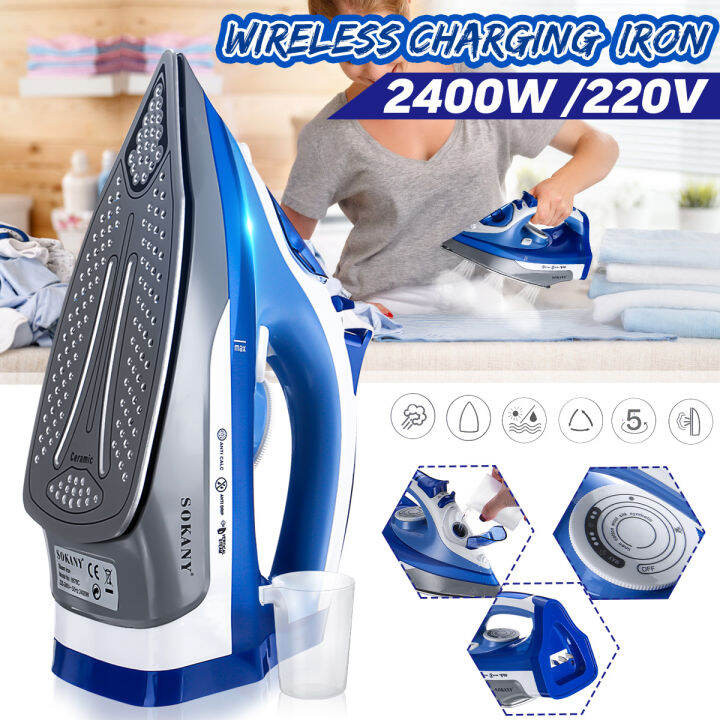 2400W cordless electric iron dry + wet wireless clothing iron nonstick