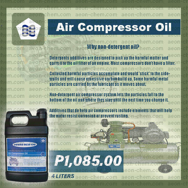 Air Compressor Oil (NonDetergent, Reciprocating/Piston) 4 liters