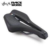 RACEWORK MTB จักรยานถนนอานกลวงนุ่มสบายระบายอากาศที่นั่งที่มีคำเตือนไฟท้าย USB ถนนจักรยานขี่จักรยานอาน