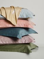 Light luxury 100 tribute satin long-staple cotton pillowcases a pair of pure cotton hotel cotton single solid color pillowcases pillows cases