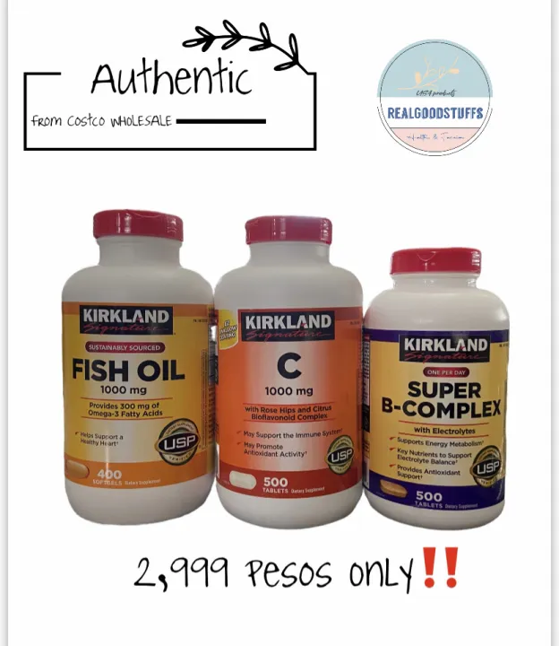 Kirkland Vitamin C 1000mg, Fish oil, Super b complex , multivitamins