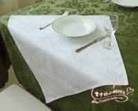 10pcslot restaurant white cotton cloth napkins folded cotton jacquard fabric, lint-free cloth to wipe the cup 51*51cm