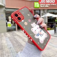 เคส JIUMOO สำหรับ iPhone 11 11 Pro 11 Pro Max,เคสนิ่มลายการ์ตูนหมีบางมีน้ำค้างแข็งโปร่งใสแข็งขอบสี่เหลี่ยมกันกระแทกปลอกซิลิโคนป้องกันคลุมทั้งหมด