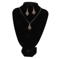 ：》《{ Christmas Jewelry Sets Christmas Tree Pendants Christmas Earrings Necklace Set For Gift