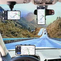 ♝ SYRINX Car Holder Easy Clip Mount Stand Adjustable Cell Smartphone Support สีดำ for Universal Mobile Phone GPS Display Bracket